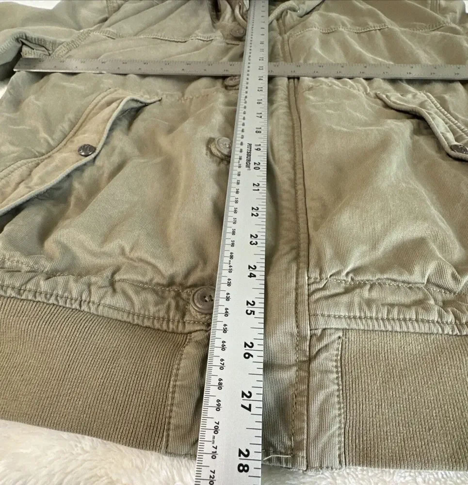 HTF Levi’s Commuter Jacket Hidden Pockets Nylon‎ Hood Khaki (see Measurements)